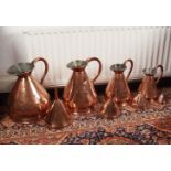 SET OF 4 GEORGIAN GRADUATED COPPER MEASURES