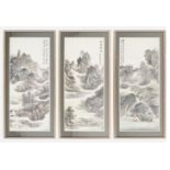 GROUP OF 3 LARGE CHINESE WATERCOLOURS