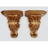 PAIR OF LARGE GILT CORBELS