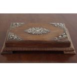 19TH-CENTURY SILVER MOUNTED WALNUT BOOK HOLDER