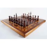 19TH-CENTURY KILLARNEY ARBUTUS CHESS SET