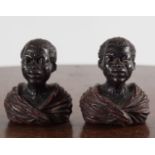 2 19TH-CENTURY COLD PAINTED METAL BUSTS