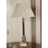 CORINTHIAN PILLARED BRASS TABLE LAMP