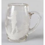 VICTORIAN MARY GREGORY GLASS MUG