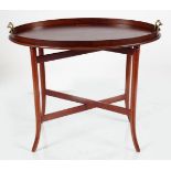 EDWARDIAN MAHOGANY & MARQUETRY TRAY