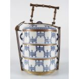 CHINESE PORCELAIN TIERED FOOD CARRIER