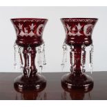 PAIR OF 19TH-CENTURY CRANBERRY GLASS EPERGNES