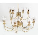 ITALIAN GILT METAL CHANDELIER