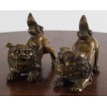 PAIR OF 19TH-CENTURY CHINESE BRONZE FOO DOGS