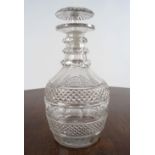 18TH-CENTURY IRISH CUT GLASS DECANTER