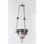 19TH-CENTURY SILVER PLATED SANCTUARY LAMP