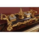 LOUIS XV ORMOLU AND MARBLE PEN AND INK STAND