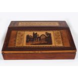 19TH-CENTURY TUNBRIDGE MARQUETRY WRITING SLOPE