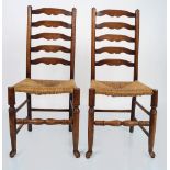 SET 4 19TH-CENTURY PROVINCIAL LADDER BACK CHAIRS