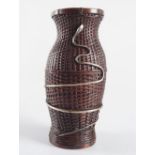 JAPANESE BASKET-WEAVE VASE