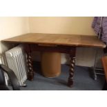 EDWARDIAN OAK DRAW LEAF TABLE