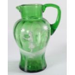 19TH-CENTURY GREEN GLASS JUG