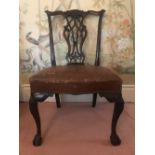 PAIR OF DUBLIN CHIPPENDALE DINING CHAIRS