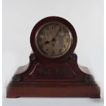 LARGE EDWARDIAN MAHOGANY CASED MANTLE CLOCK