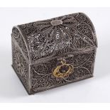 19TH-CENTURY SILVER FILIGREE MINIATURE BOX