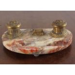 19TH-CENTURY ROUGE ROYALE MARBLE PEN & INK STAND