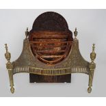 NEOCLASSICAL BRASS AND CAST IRON FIRE BASKET