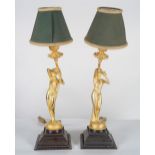 PAIR OF ORMOLU FIGURAL TABLE LAMPS