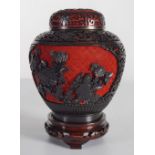 19TH CENTURY JAPANESE LACQUERED URN AND COVER