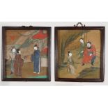 SET OF 4 CHINESE QING PERIOD PAINTINGS ON SILK