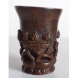 CARVED CHINESE BONE LIBATION CUP