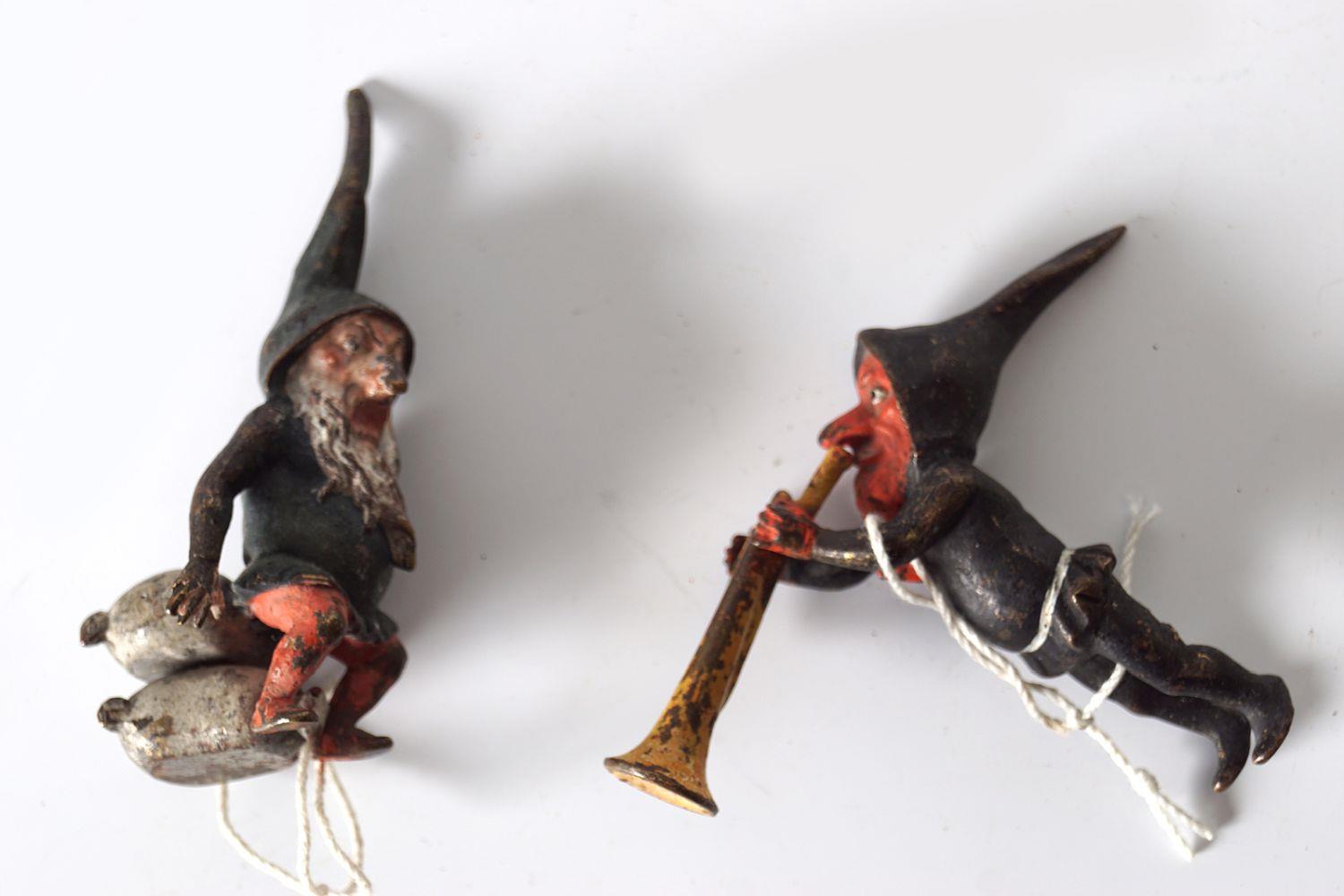 2 19TH-CENTURY COLD PAINTED BRONZE GNOMES
