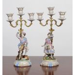 PAIR OF 19TH-CENTURY BISQUE FIGURAL CANDELABRAS