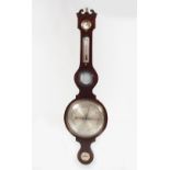 GEORGIAN MAHOGANY BANJO-SHAPED BAROMETER