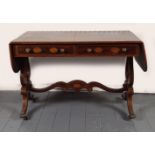 REGENCY ROSEWOOD AND INLAID SOFA TABLE