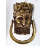 19TH-CENTURY BRASS DOOR KNOCKER