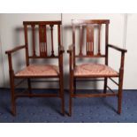 PAIR OF EDWARDIAN ELBOW CHAIRS