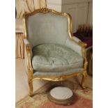 19TH-CENTURY LOUIS XV STYLE GILTWOOD ARMCHAIRS