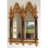 GOTHIC STYLE GILT FRAME PIER GLASS