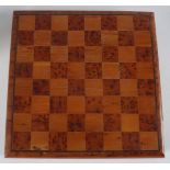 IRISH AMBOYNA, SATINWOOD AND ARBUTUS CHESS BOARD