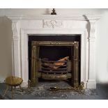 GEORGIAN STYLE WHITE MARBLE FIREPLACE