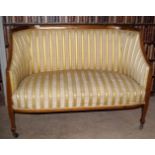 EDWARDIAN SATINWOOD INLAID SETTEE