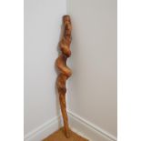19TH-CENTURY CARVED SHEILA WALKING STICK