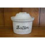 19TH-CENTURY CREAMWARE BUTTER DISH