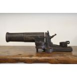 19TH-CENTURY IRON POACHER'S GATE GUN