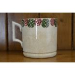 19TH-CENTURY BELLEEK SPONGEWARE MUG