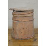 19TH-CENTURY OVAL PINE STAVE FLOWER BIN