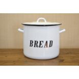 WHITE ENAMEL BREAD BIN