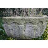 CARVED STONE PLANTER