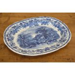 19TH-CENTURY BLUE AND WHITE MEAT PLATTER