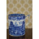 LARGE 19TH-CENTURY BLUE & WHITE MUG